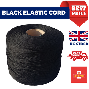 2mm Black Elastic Cord