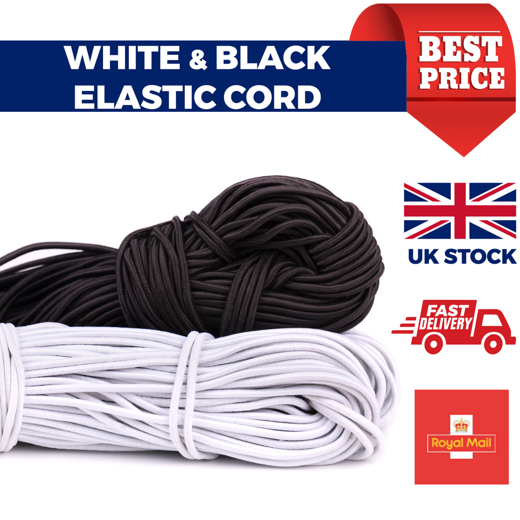 Elastic Cord Round 3mm Elastic for Sewing Hat Craft Face Mask