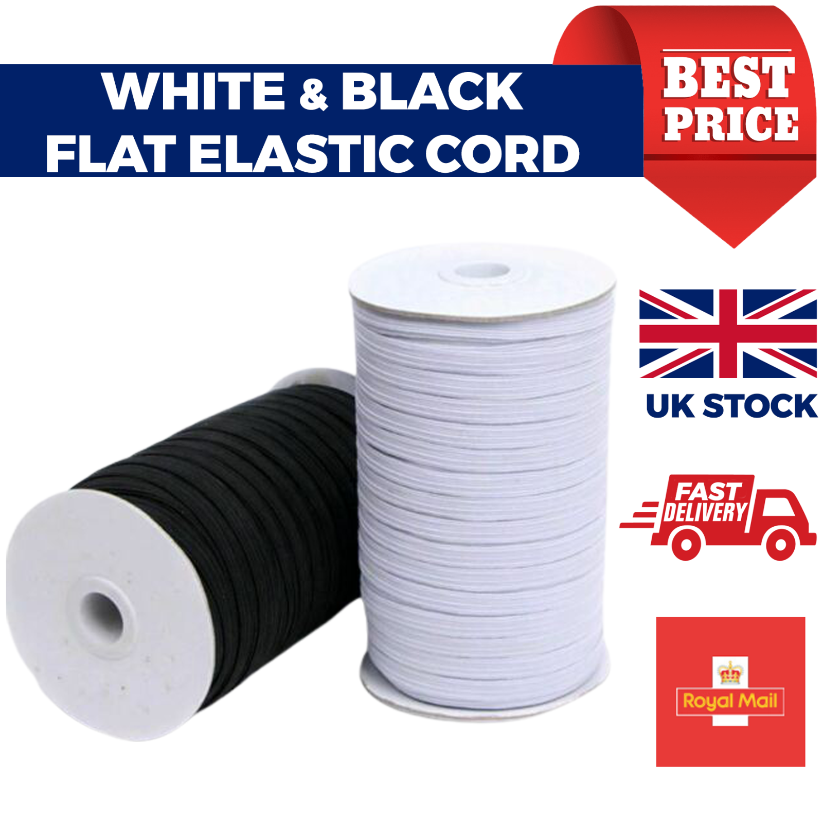 Elastic Bands for Sewing, Mask Elastic, White Elastic, Black Elastic,  Elastic for Sewing, 1/4 Inch Elastic for Sewing, Elastic Bands for Masks by